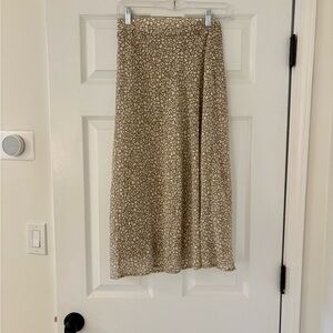 By Together Tan and White Patterned Skirt